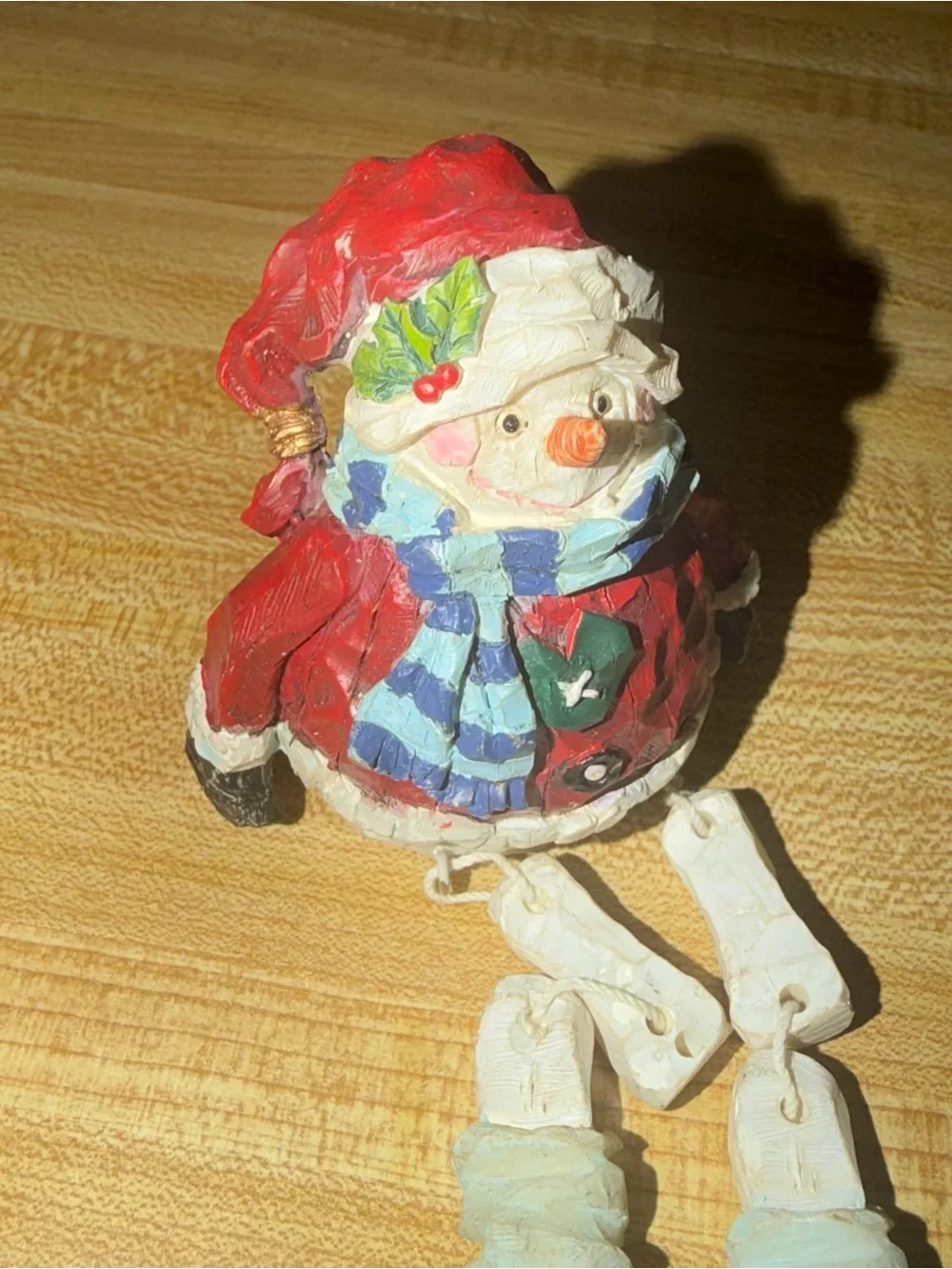 Vintage Holiday Snowman and Elf‎ sitting Figurines - Christmas holiday decor